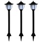 Candeeiro solar LED de exterior 3 pcs preto