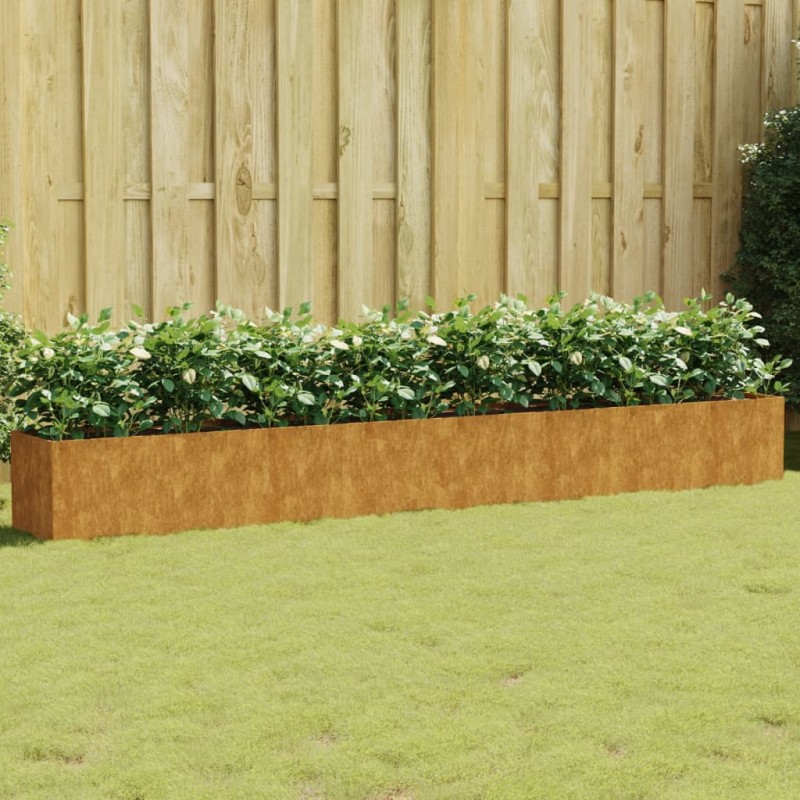 Canteiro elevado de jardim 360x40x40 cm aço corten-Vasos e floreiras-Home Retail