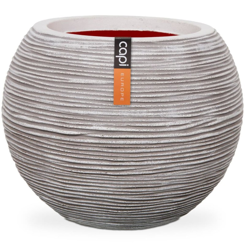 Capi Vaso redondo Nature Rib 40x32 cm marfim KOFI270-Vasos e floreiras-Home Retail