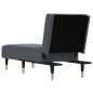 Chaise longue veludo cinzento-escuro