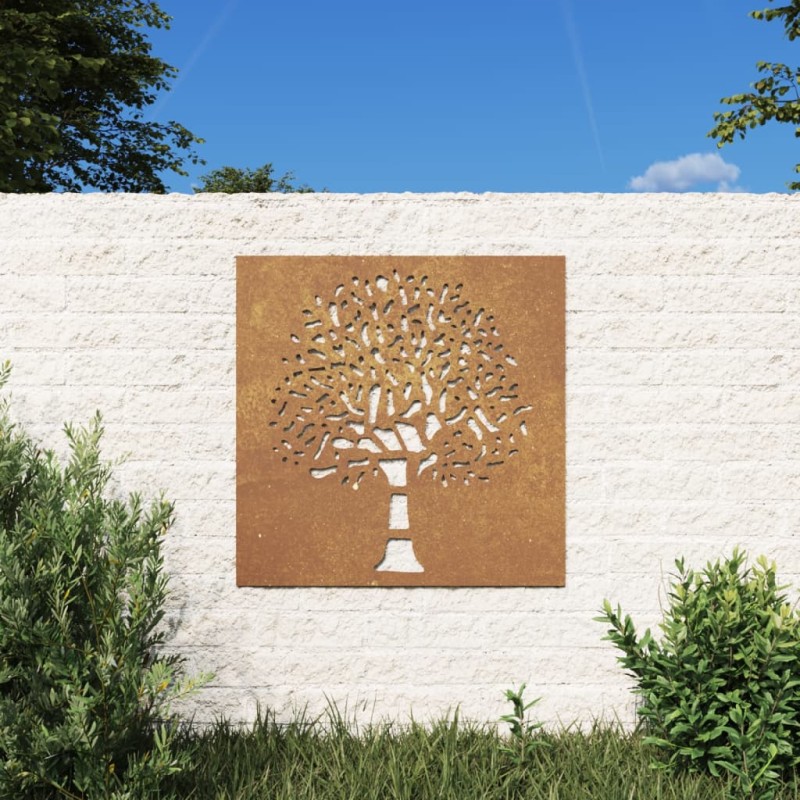 Decoração p/ muro de jardim 105x55 cm aço corten design árvore-Pósteres, quadros e artes visuais-Home Retail