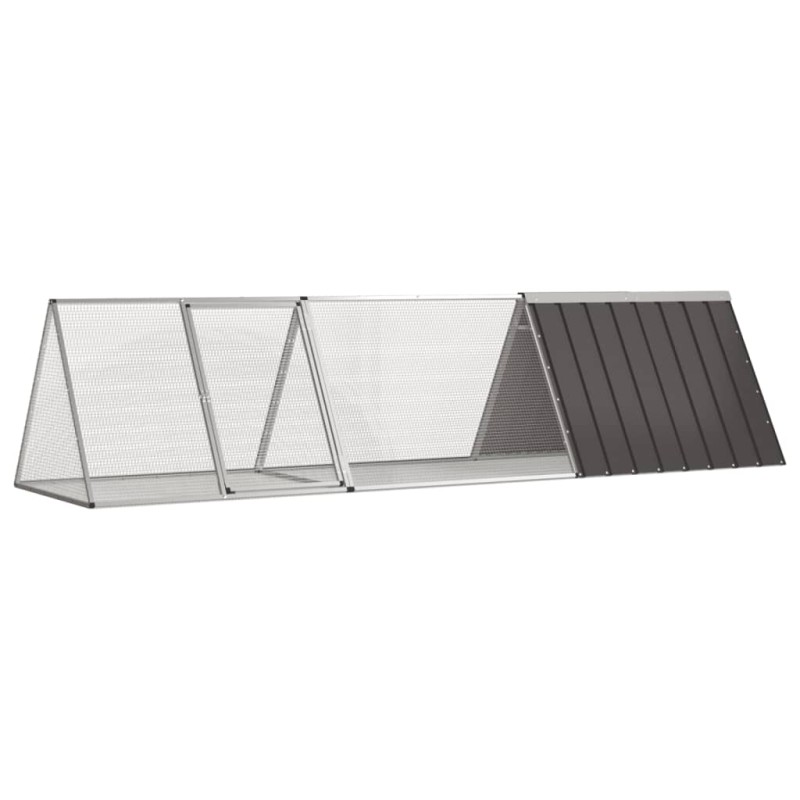 Gaiola p/ coelhos 302,5x80,5x71 cm aço galvanizado antracite-Casotas e gaiolas para animais pequenos-Home Retail