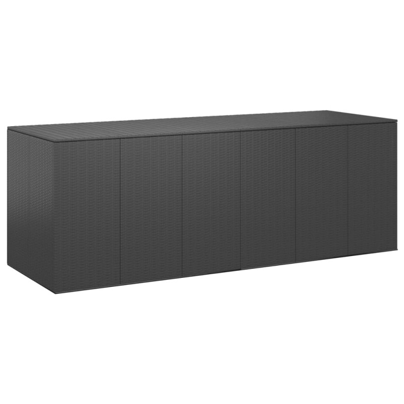 Caixa para almofadões de jardim 291x100,5x104 cm vime PE preto-Baús para armazenamento exterior-Home Retail