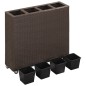 Floreira com 4 vasos 80x22x79 cm vime PE castanho