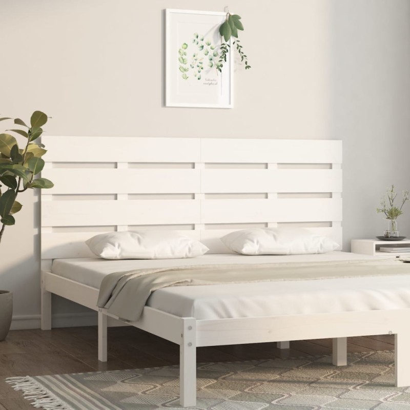 Cabeceira de cama 180x3x80 cm pinho maciço branco-Cabeceiras e estribos de camas-Home Retail