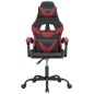 Cadeira gaming couro artificial preto e vermelho tinto