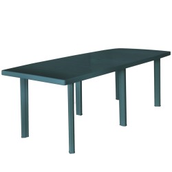 Mesa de jardim 210x96x72 cm plástico verde