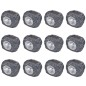 Holofote de exterior c/ LEDs energia solar 12 pcs forma de pedra