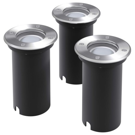 Iluminação LED p/ piso exterior, 3 pcs, redondo