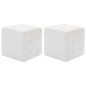 Pufe 2 pcs 30x30x30 cm couro artificial branco