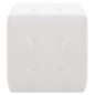 Pufe 2 pcs 30x30x30 cm couro artificial branco