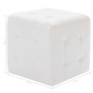 Pufe 2 pcs 30x30x30 cm couro artificial branco