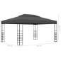 Gazebo com cordões de luzes LED 3x4 m antracite