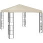 Gazebo com cordões de luzes LED 3x3 m cor creme