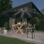 Gazebo com cordões de luzes LED 3x3 m antracite