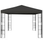 Gazebo com cordões de luzes LED 3x3 m antracite