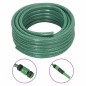 VidaXL Mangueira de jardim com conjunto de encaixe 0,6" 50 m PVC verde