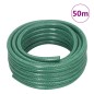 VidaXL Mangueira de jardim com conjunto de encaixe 0,6" 50 m PVC verde