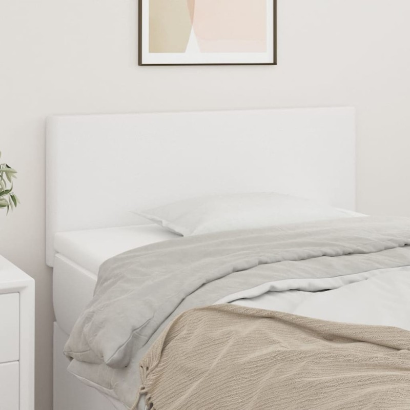 Cabeceira de cama couro artificial 90x5x78/88 cm branco-Cabeceiras e estribos de camas-Home Retail