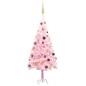 Árvore Natal artificial pré-iluminada c/ bolas PVC rosa