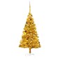 Árvore Natal artificial pré-iluminada c/bolas 180cm PET dourado