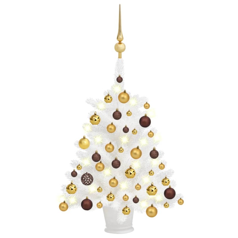 Árvore Natal artificial pré-iluminada c/ bolas branco-Árvores de Natal-Home Retail