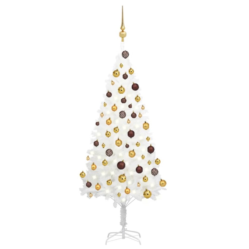 Árvore Natal artificial pré-iluminada c/ bolas branco-Árvores de Natal-Home Retail