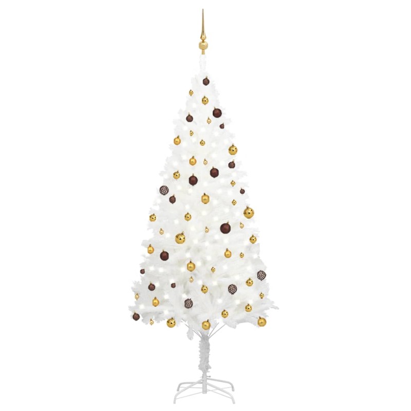 Árvore Natal artificial pré-iluminada c/ bolas branco-Árvores de Natal-Home Retail