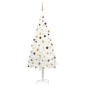 Árvore Natal artificial pré-iluminada c/ bolas branco