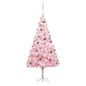 Árvore Natal artificial pré-iluminada c/ bolas PVC rosa