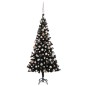 Árvore Natal artificial pré-iluminada c/ bolas PVC preto