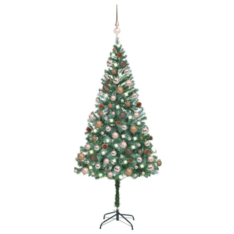 Árvore Natal artificial pré-iluminada c/ bolas e pinhas 180 cm-Árvores de Natal-Home Retail