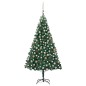 Árvore Natal artificial pré-iluminada c/ bolas 210 cm PVC verde