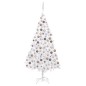 Árvore Natal artificial pré-iluminada c/ bolas PVC branco