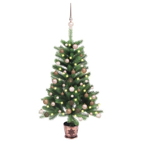 Árvore Natal artificial pré-iluminada c/ bolas 65 cm verde