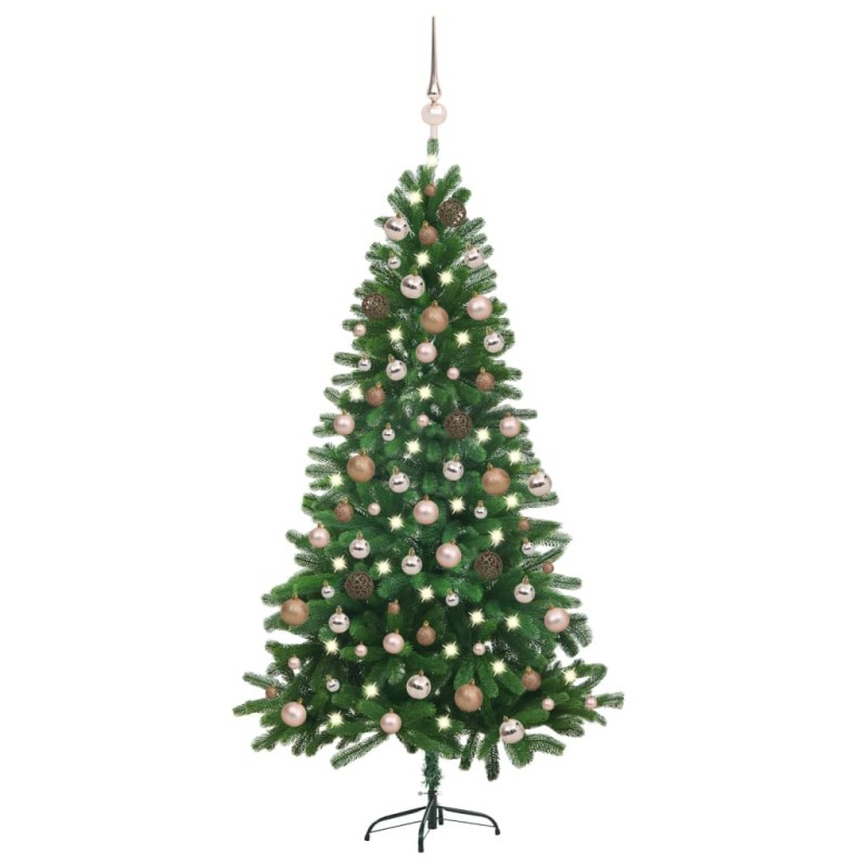 Árvore Natal artificial pré-iluminada c/ bolas 150 cm verde-Árvores de Natal-Home Retail