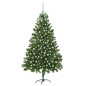 Árvore Natal artificial pré-iluminada c/ bolas 210 cm verde