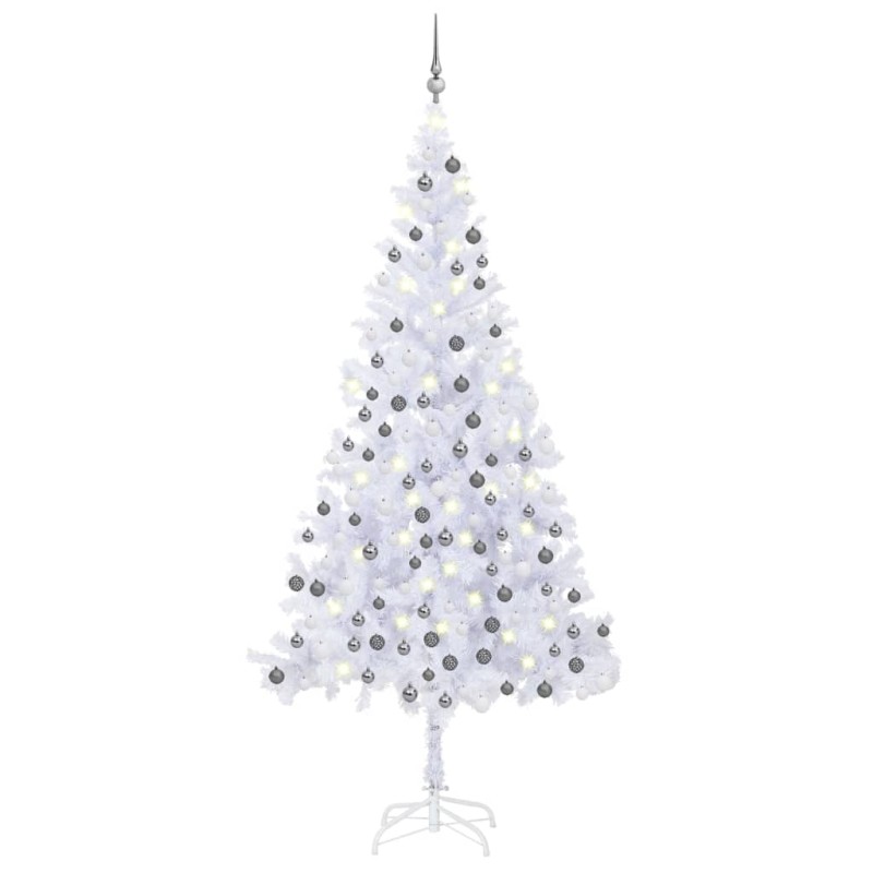 Árvore Natal artificial pré-iluminada c/ bolas branco-Árvores de Natal-Home Retail