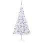 Árvore Natal artificial pré-iluminada c/ bolas branco