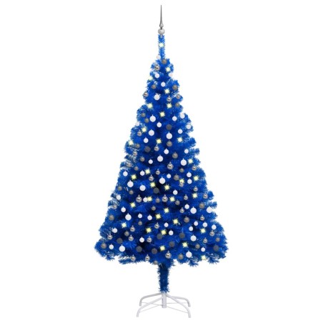 Árvore Natal artificial pré-iluminada c/ bolas 210cm PVC azul