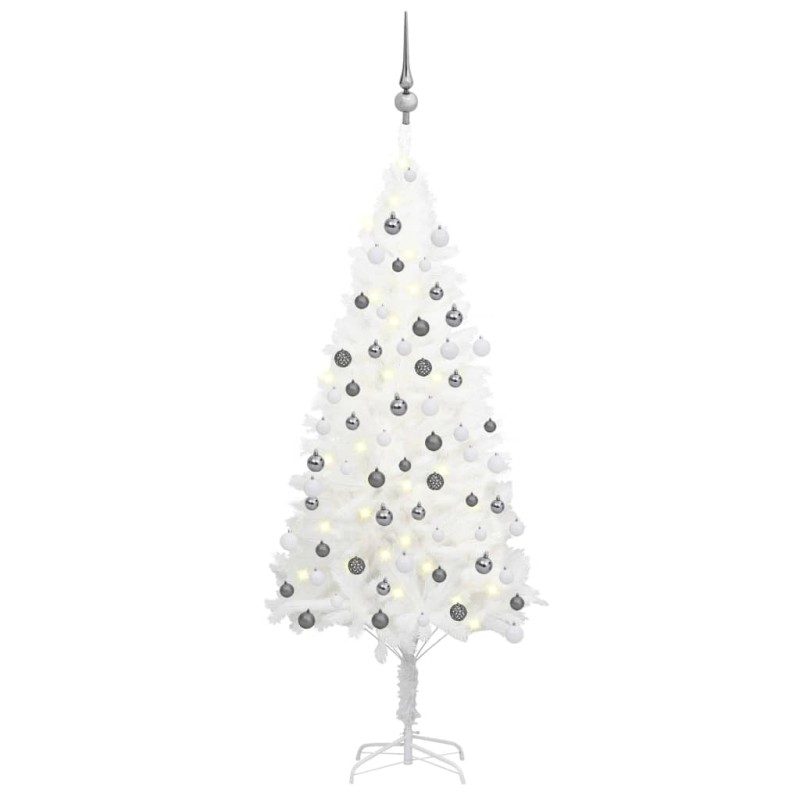 Árvore Natal artificial pré-iluminada c/ bolas branco-Árvores de Natal-Home Retail