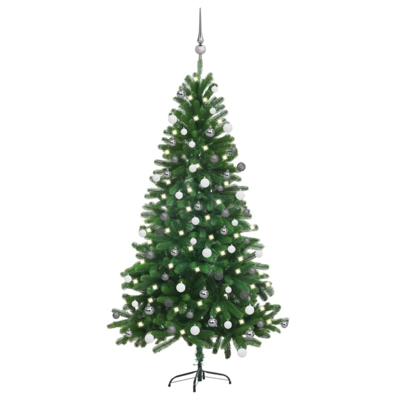 Árvore Natal artificial pré-iluminada c/ bolas 150 cm verde-Árvores de Natal-Home Retail