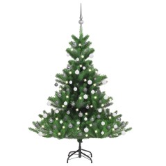 Árvore Natal artificial LEDs/bolas 120cm abeto caucasiano verde