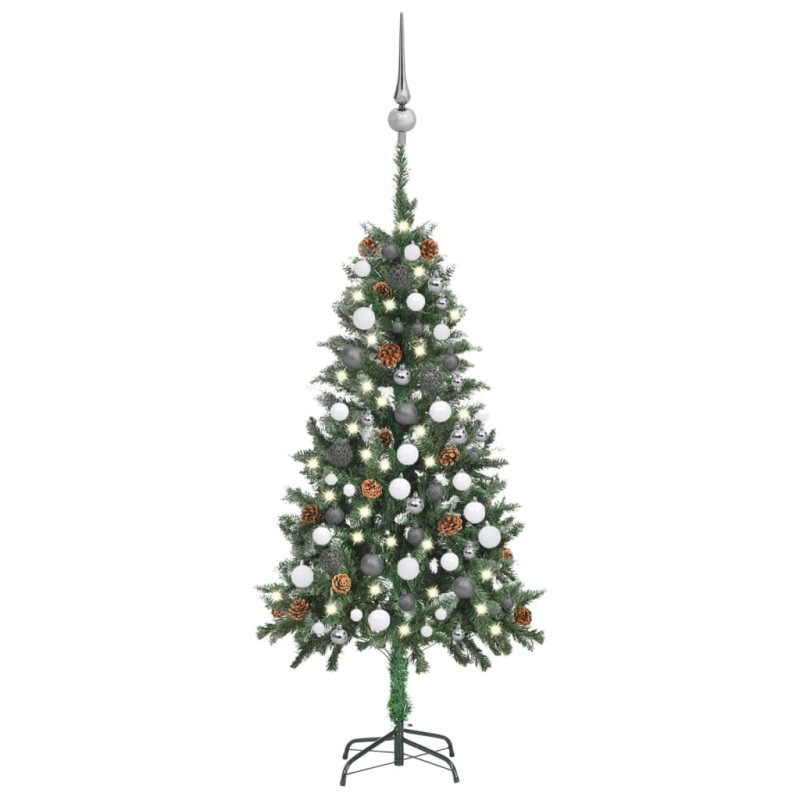 Árvore Natal artificial pré-iluminada c/ bolas e pinhas 150 cm-Árvores de Natal-Home Retail