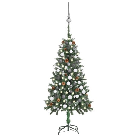 Árvore Natal artificial pré-iluminada c/ bolas e pinhas 150 cm