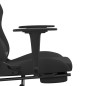 vidaxL Cadeira gaming de massagem c/ apoio de pés tecido preto