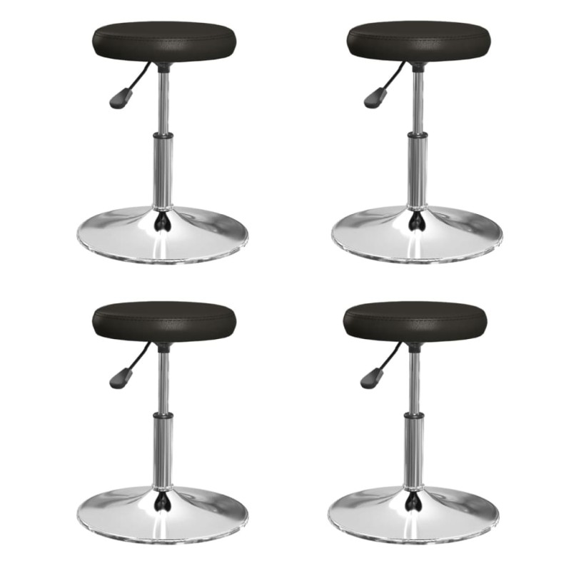 Cadeiras de jantar 4 pcs couro artificial preto-Cadeiras de cozinha e sala de jantar-Home Retail