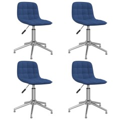 Cadeiras de jantar giratórias 4 pcs tecido azul