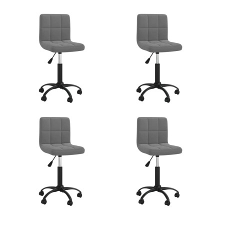 Cadeiras de jantar giratórias 4 pcs veludo cinzento-escuro