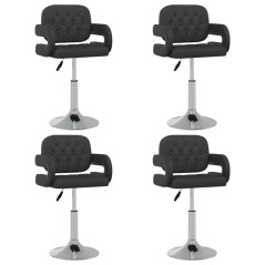 Cadeiras de jantar giratórias 4 pcs couro artificial preto